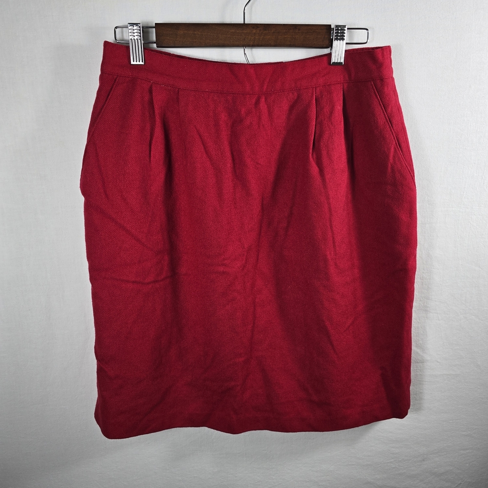 Sag Harbor Vintage 90s Women’s Size 14 Red Wool Mini Skirt Classic Style